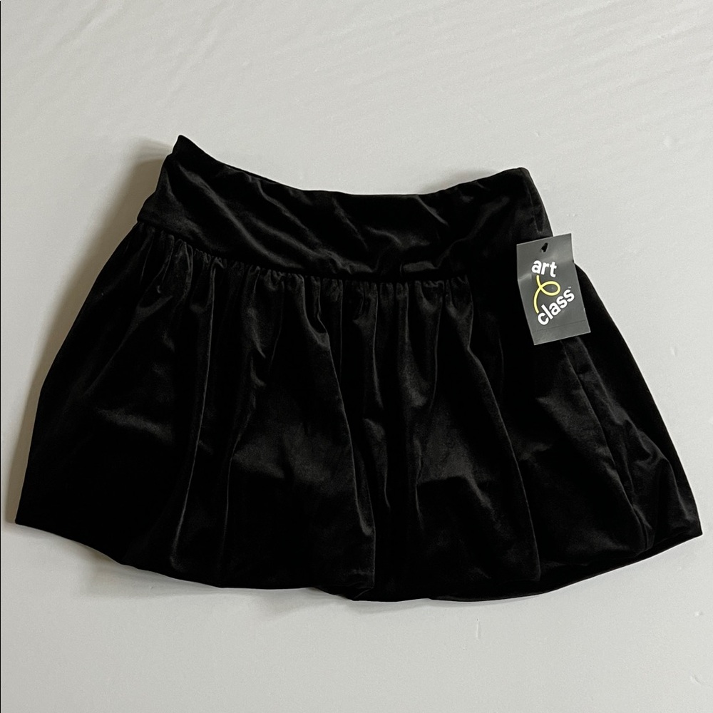 Art Class Black Velvet Mini Bubble Skirt Formal Holiday NYE Girls Size L/10-12